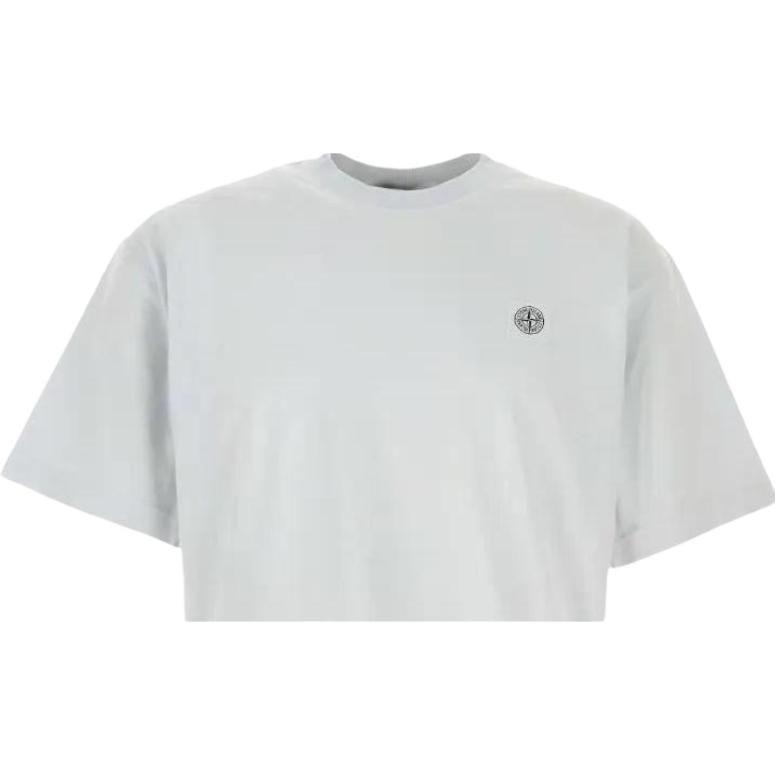 STONE ISLAND Koszulka z krótkim rękawem i okrągłym dekoltem z logo Unisex Biała L1S152100030S0115