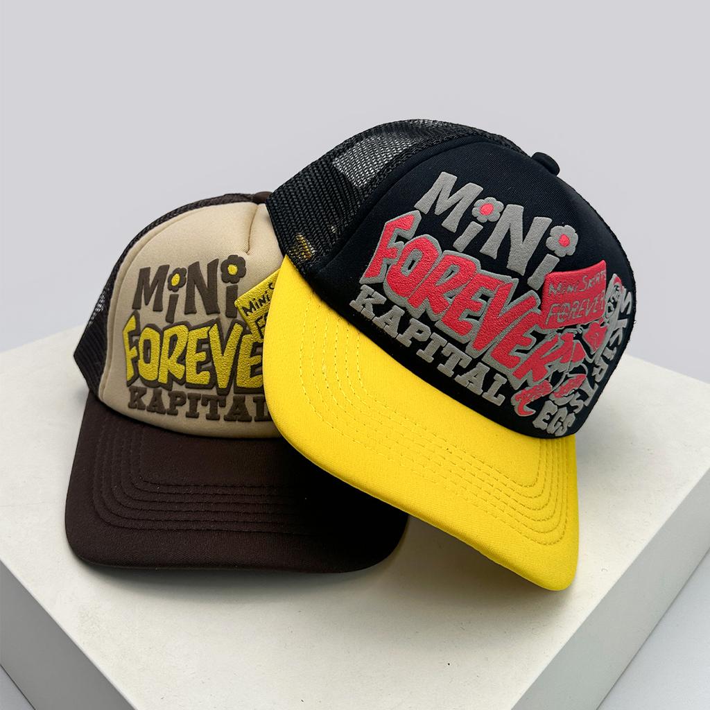 Sunshade Color Block Breathable Hip-hop Trucker Caps Versatile New Unisex American Style Graffiti Printed Letters Baseball Hats