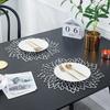 Runder Platzset, Hitzebeständige PVC-Tischsets mit luxuriösem metallisch glänzendem Finish für Thanksgiving, Weihnachten, Hochzeitsfeier-Dekor
