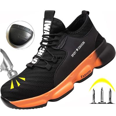 Mode Herren Sicherheitsschuhe Stahlkappe Sneakers Anti-Smash Industrielle Arbeitsschuhe Leichte pannensichere Arbeitsmann Sicherheitsstiefel Herrenstiefel