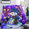Schneemann-Print Flanelldecke, Hohe Qualität, Bequem für alle Jahreszeiten, Heimdekoration, Wärme und Komfort, Perfekt für Weihnachtsgeschenke