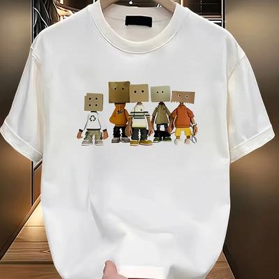 New Summer Men's Fashion T-shirt Personality Basics Printed Men's T-shirt Top