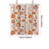 1pc Autumn Harvest Festival Pumpkin Print Waterproof Shower Privacy Hanging Curtain 12 Hook Multiple Sizes Machine Washable