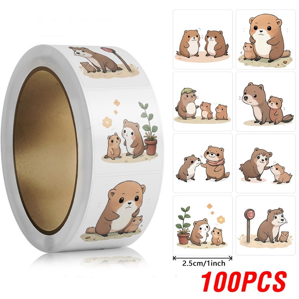 

100-500pcs Cute Animals Stickers for Kids Kindergarten School Encouragement Students Games Toy Reward Laptops Labels Sticker