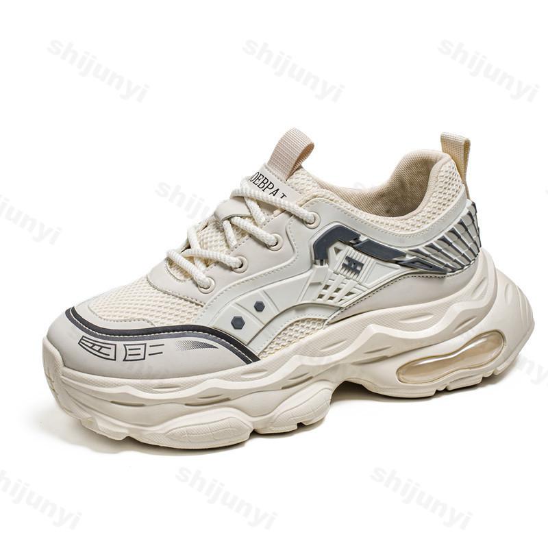 Fashion 2025 New Men Casual Shoes Spring Fashion Trend Thick Sole Sports Shoes Height Increasing Mesh Breathable Lace-up Chunky sneakers