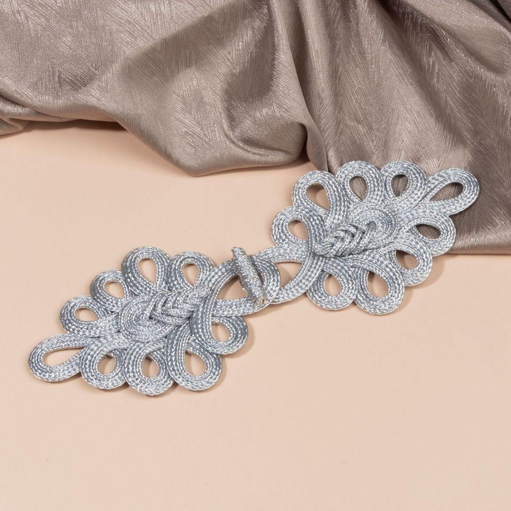 Golden Chinese Frog Buttons Flower Fastener Handmade Cheongsam Buttons Knot Style DIY Sewing Tang Suit Buttons Cheongsam Making