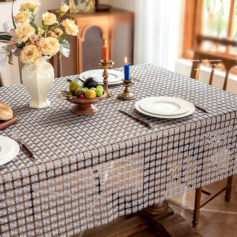 French Rectangular Hollow Out Tablecloth Crochet Dining Table Edelweiss Table Cloth New Household Table Cloth Bedside Tablecloth