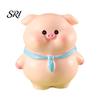 Animal Desk Accessory Pig Ornament Small Pink Piglet Synthetic Resin Figurine Decor with Raincoat Yellow Duck Micro Landscape