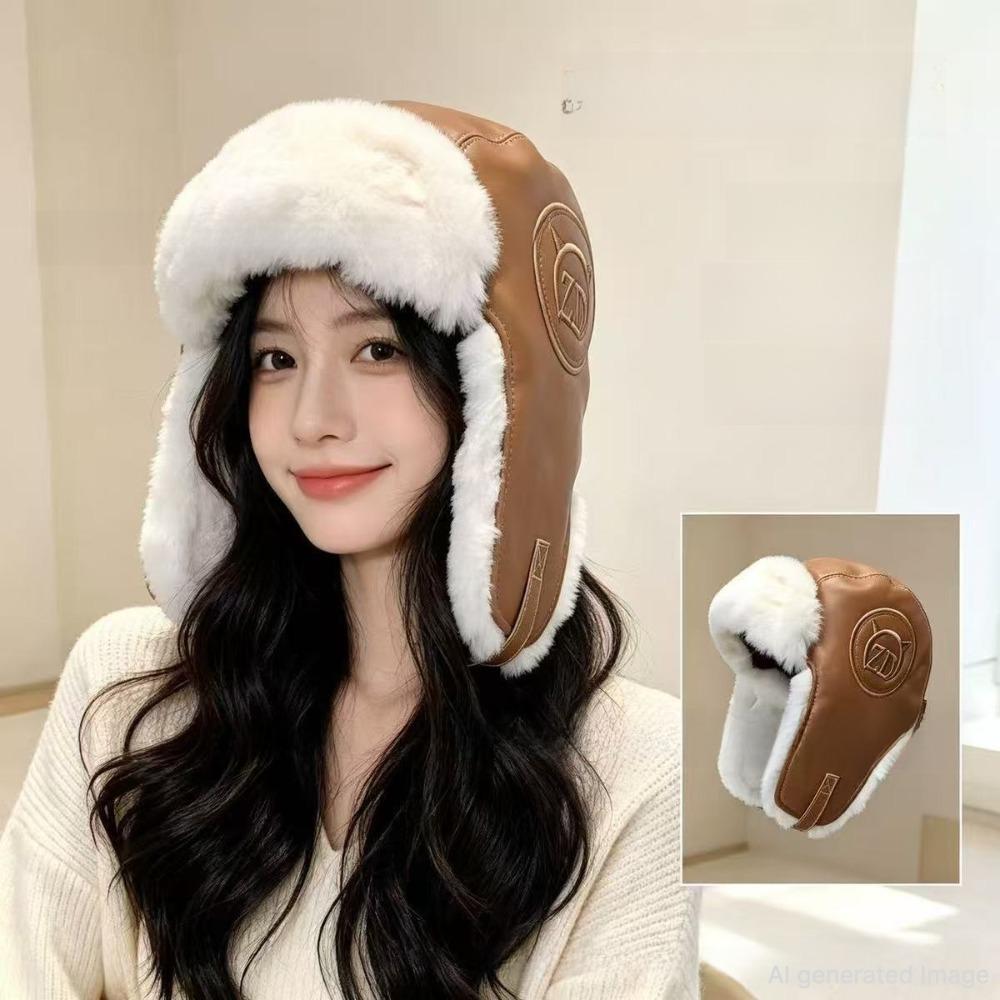 Winter Knit Trapper Hat Fleece Lined Thickened Earflap Beanie Windproof Warm Cold Weather Cap