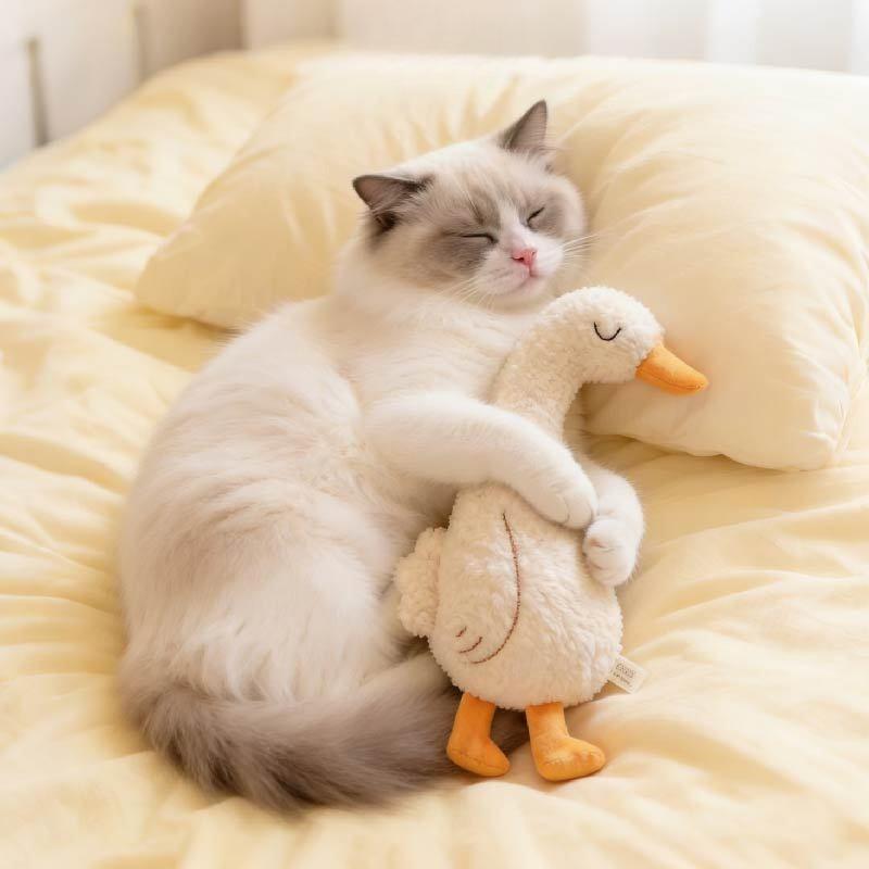 Pet Cat Toy Plush Toy with Sound and Vibrating Paper Doll for Teething Dogs Stress Relief Gadget Soothing Toy