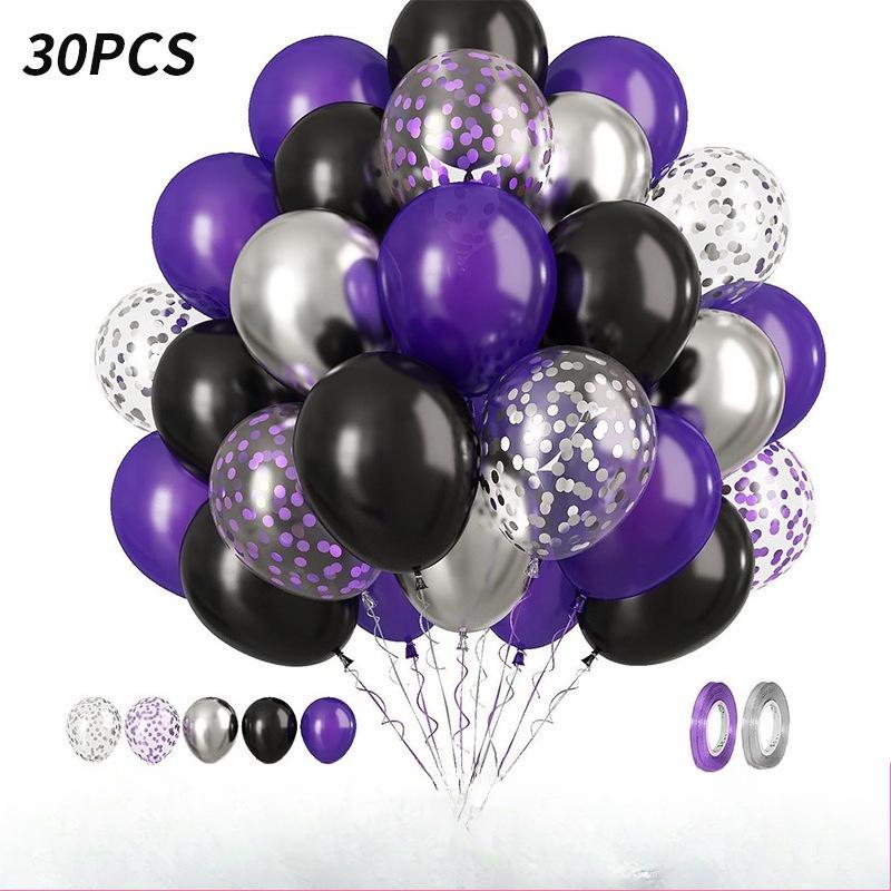 30pcs Latex Decorative Balloons, for Birthday Party Wedding Decoration ,Sequin Confetti Balloons