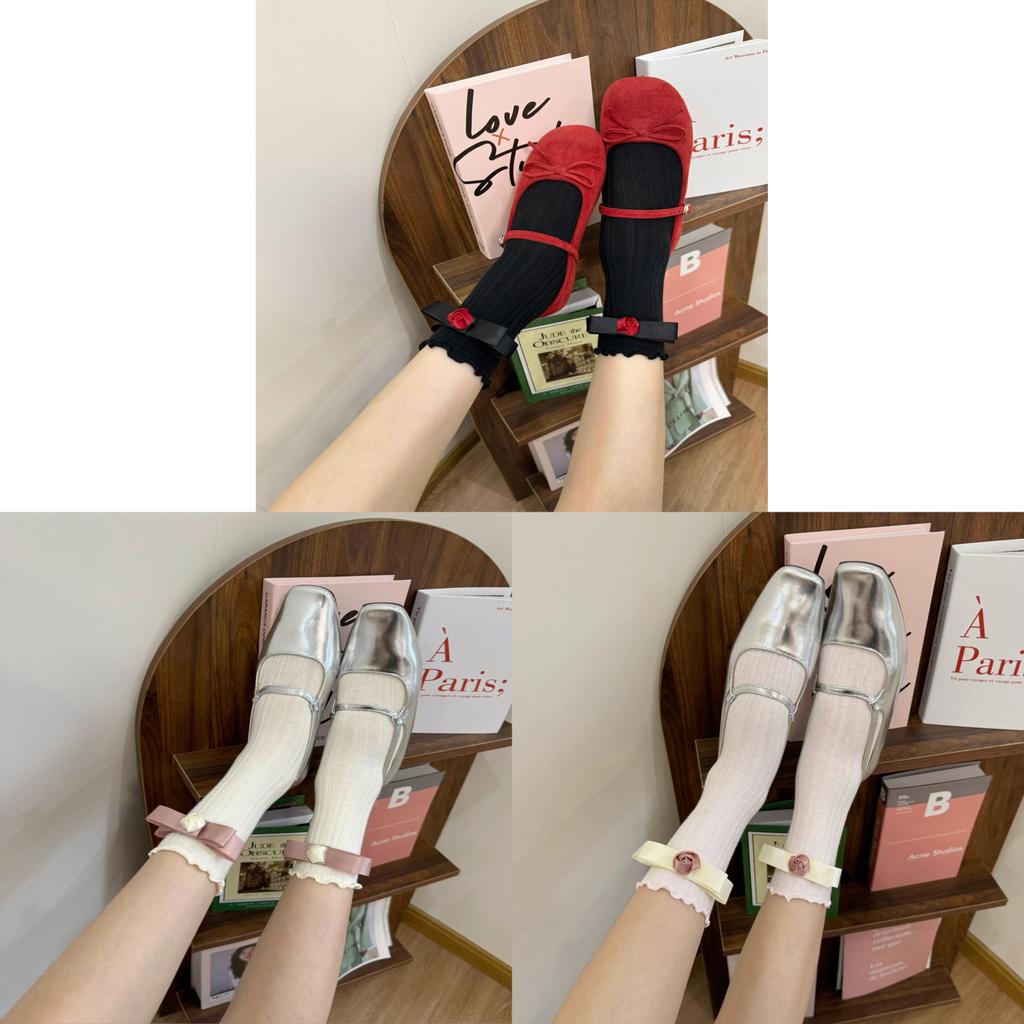 Ditsy Girl Rose Pattern Cotton Ankle Socks With Frictionresistant Design For Summer Wear