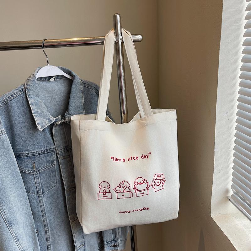 New 2025 Shoulder Bag Large Capacity Canvas Tote Bag Women's Casual Versatile Cloth Bag Class Bag