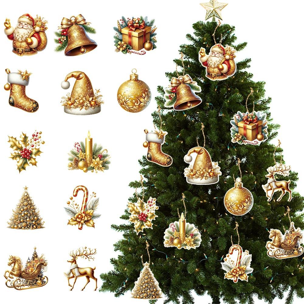 

12 шт./пакет рождественская елка конфеты подвесной кулон вечерние украшения Ноэль 2025 Бумага