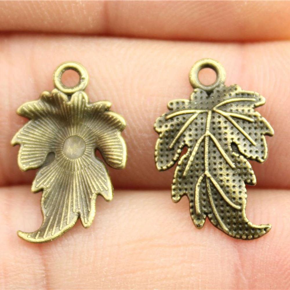 20pcs Plant Tree Leaf Charms DIY Retro Jewelry Bracelet Necklace Charms Pendant For Jewelry Making