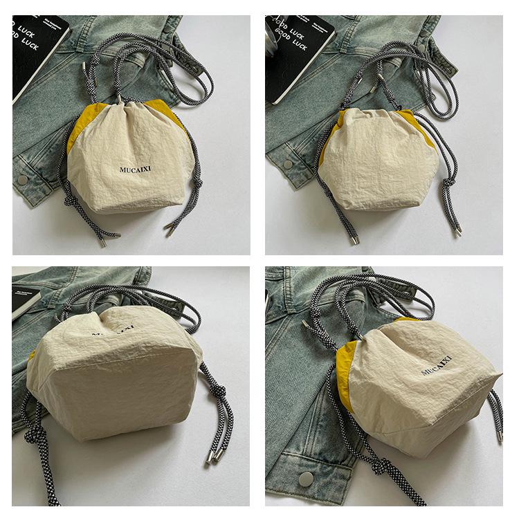 Trendy 2025 Nylon Drawstring Bucket Bag - Versatile Crossbody & Shoulder Bag for Women