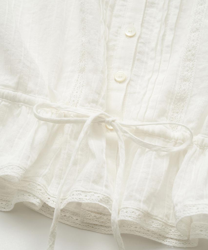 Deobanes Fiona Lace Trim Blouse_Ivory