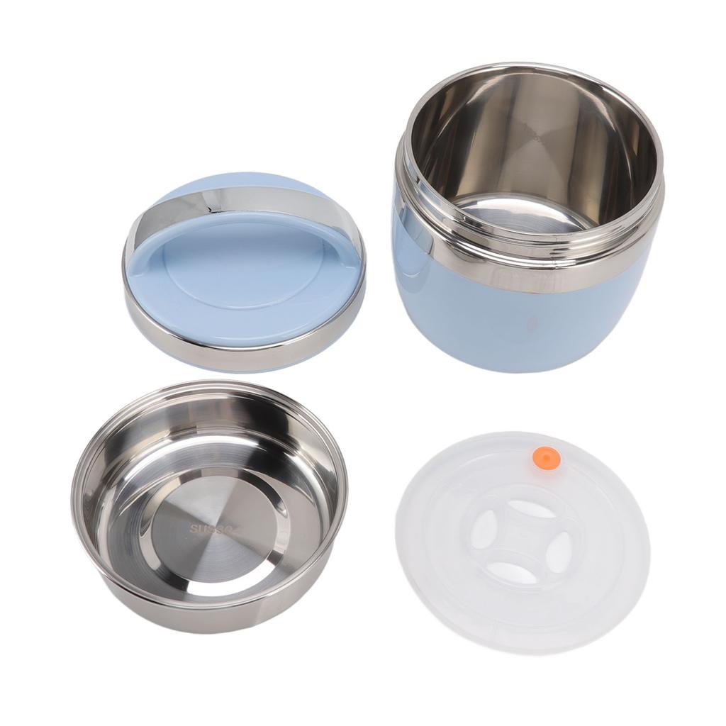 1,5L Vakuum-Lunchbox 304 Edelstahl Doppelwandig Vakuumisoliert Lebensmittelbehälter Tragbare Bento-Box für Schüler Büroangestellte