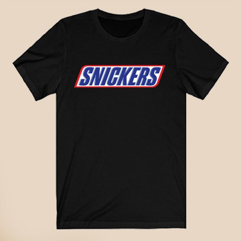 Шоколадный батончик Snickers Мужской#039;s Черная футболка Размер S5XL Унисекс Футболка XXXXL