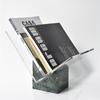 Acrylic Bookcase with Marble Base, Creative Desktop Ornament, Magazine Rack Newspaper Rack, Home Office Decorations