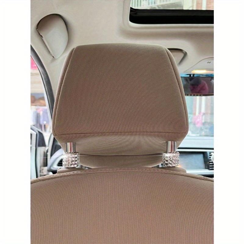 2pcs/Set Rhinestone Decorated Car Headrest Rings, Universal Seat Connector Decorative Rings