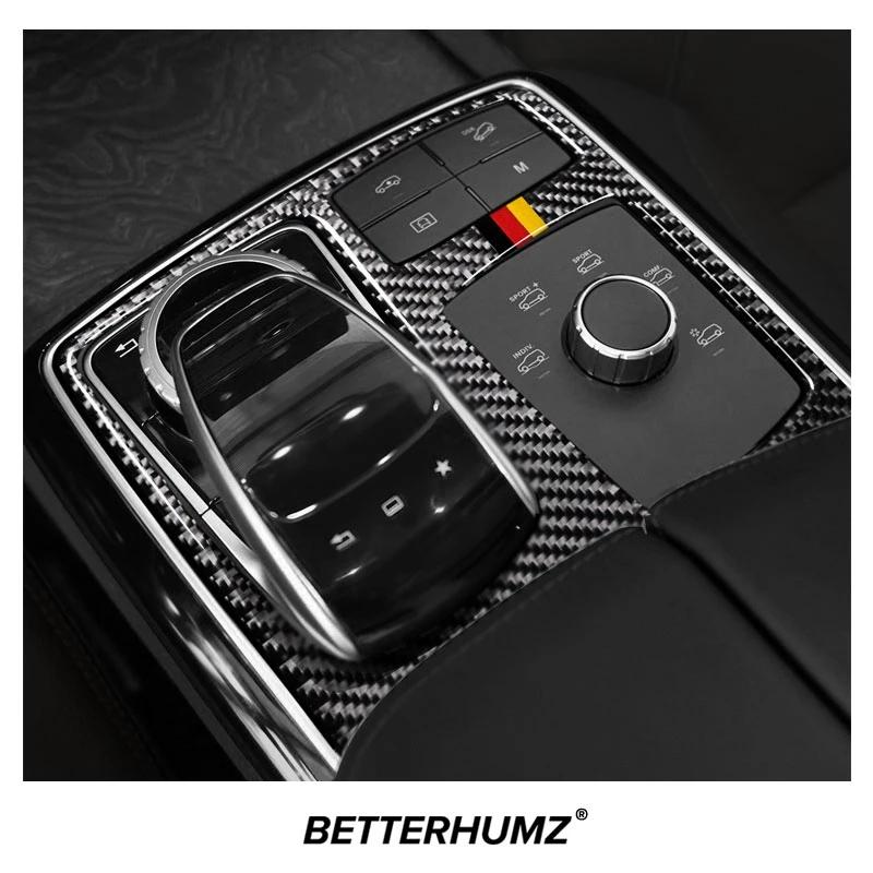 Carbon Fiber For Mercedes Benz W166 X166 ML GLE GLS Center Console Multemedia Panel Trim Frame Sticker Car Interior