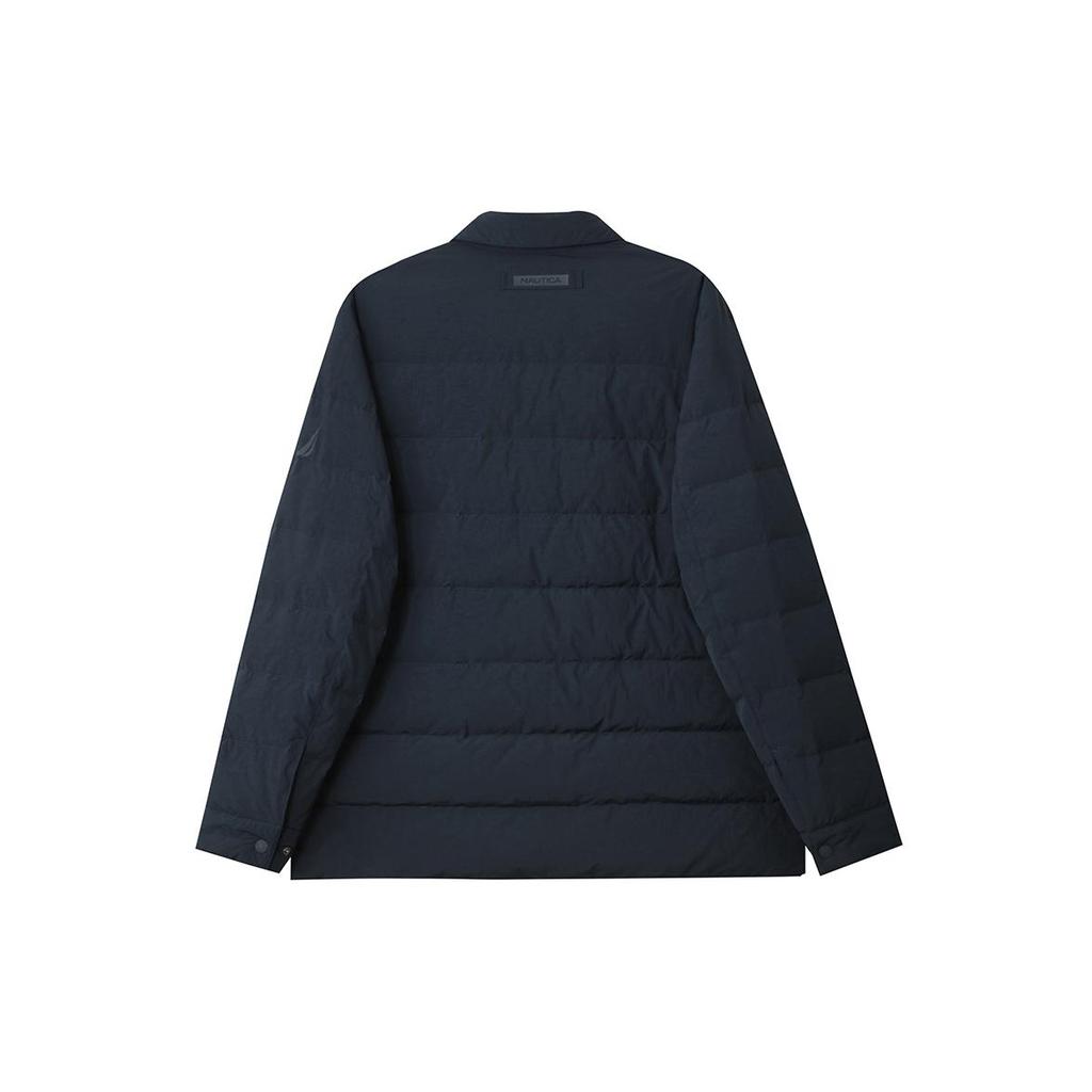 NAUTICA Down Jackets Men's Navy Blue 4NV Lapel Moderate Down Shirt Jacket JE5309
