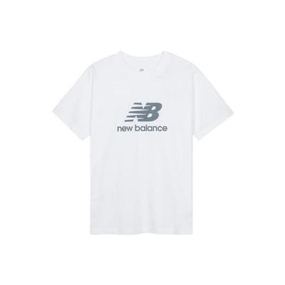 New Balance STacked Logo T shirT whiTe mT41502wT