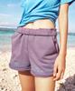 CENTAUR.KR Flower Needlework Hotfix Shorts_Purple
