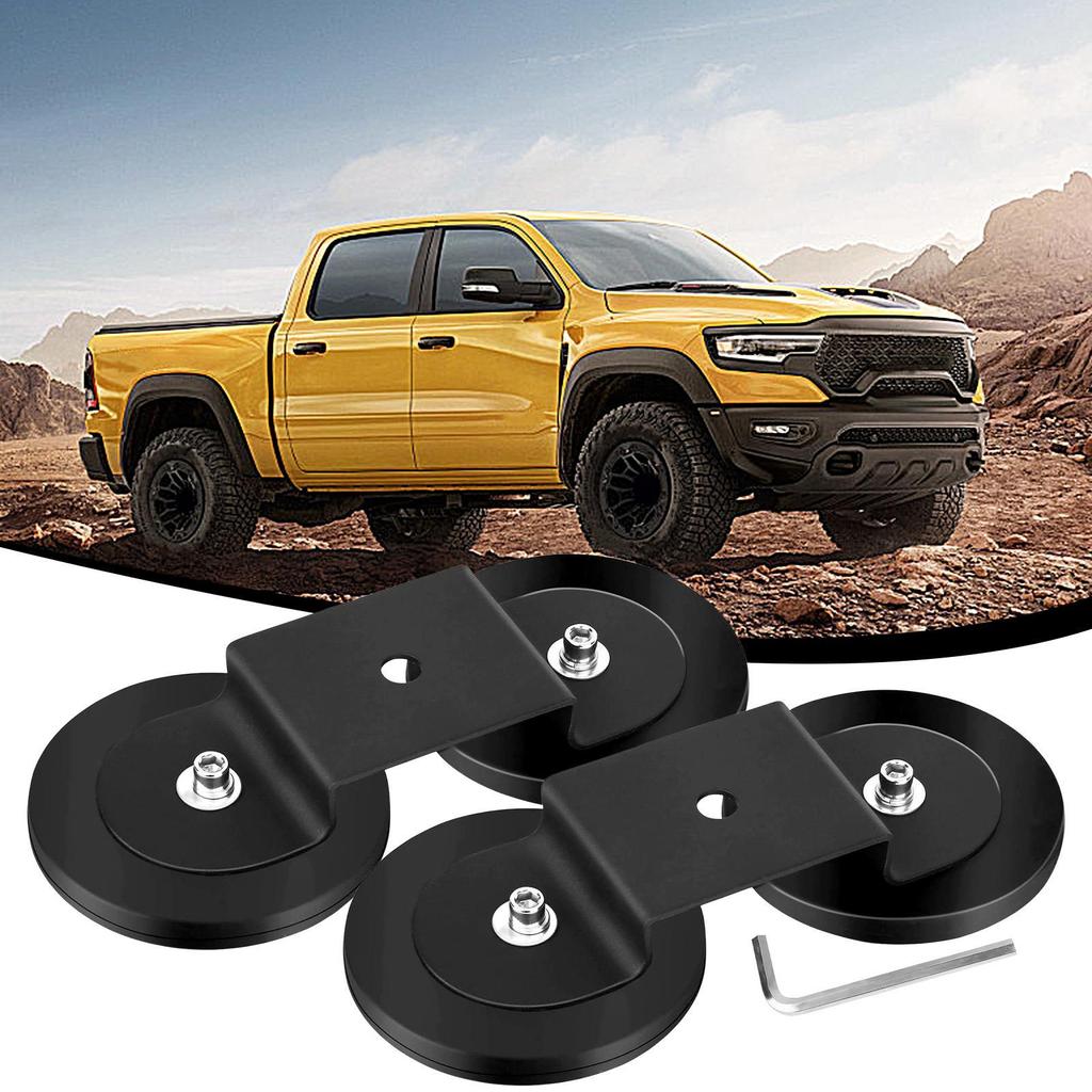 Magnetic Light Mount 2 Pieces Car Magnetic Light Mounts Aluminum Alloy Brackets Strong Sucker No Drilling For Outdoor Roof Off
