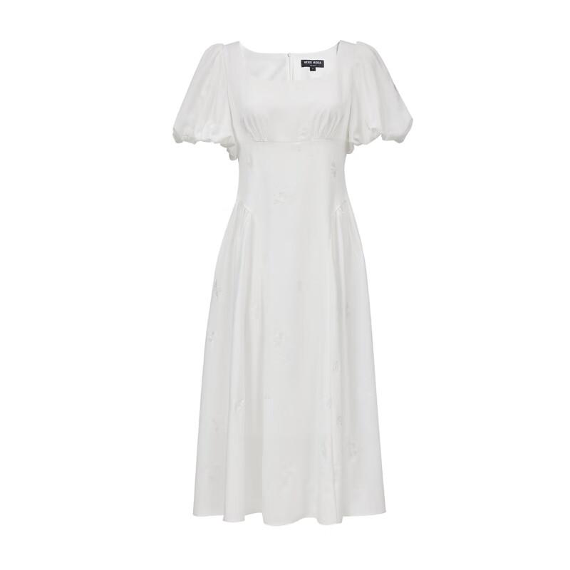 Veromoda 2025 Summer Embroidered Puff Sleeve A-Line Dress