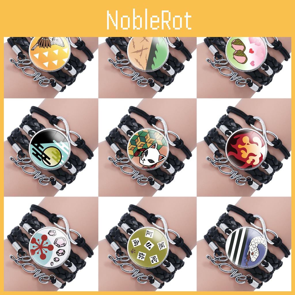 Fashionable Demon Slayer Gemstone Wristband Stylish Handmade Jewelry