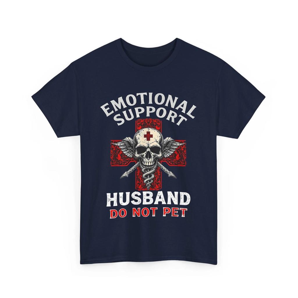Husband Shirt, Emotional Support Husband Do Not Pet Skull Vintage Shirt