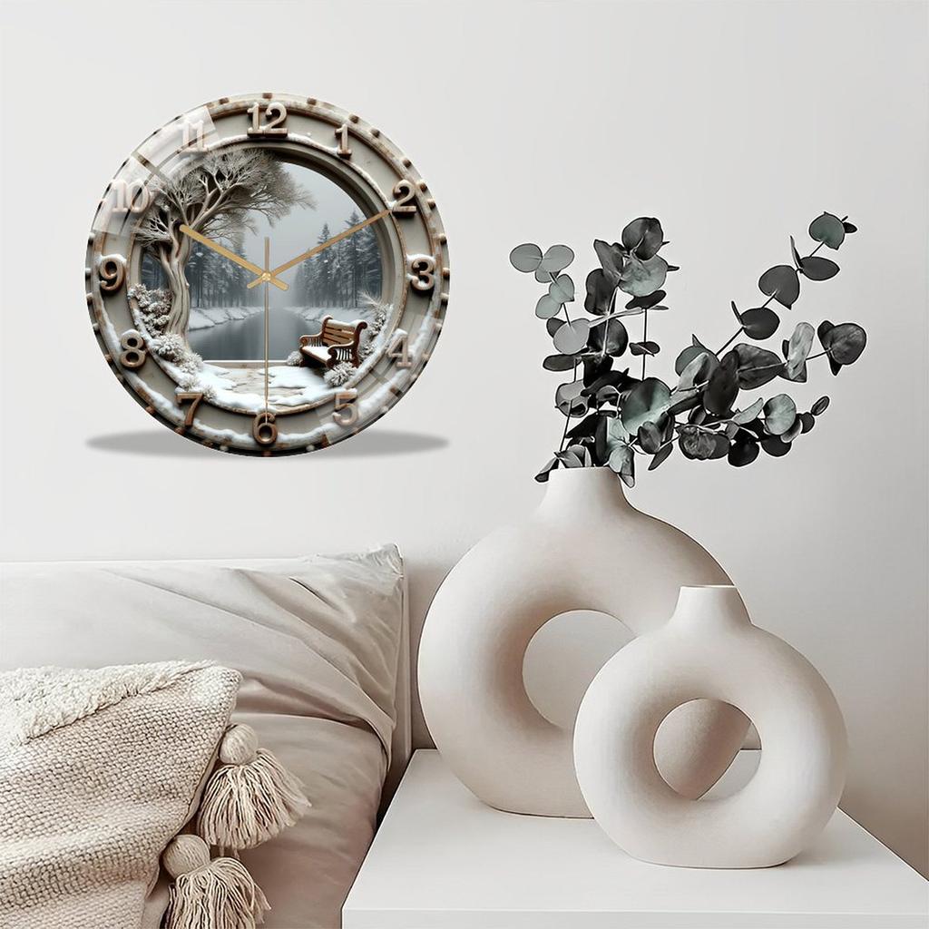 30x30cm Glass Wall Clock with a Custom Magnifying Section for the Center