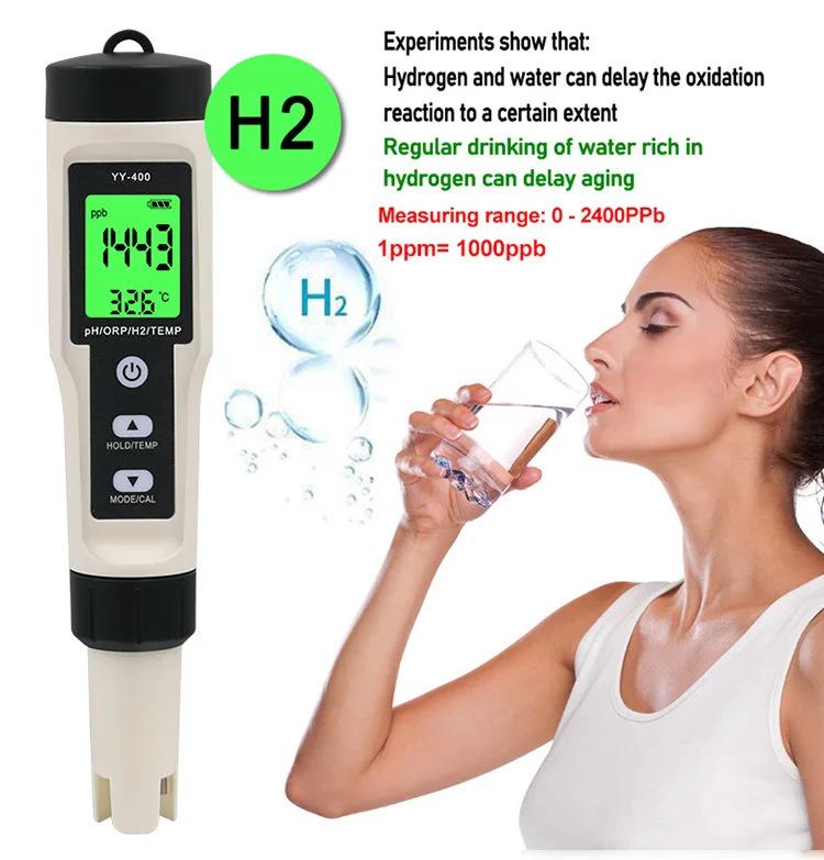 Hydrogen-Rich 4-in-1 pH Meter with ORP & Temp Backlit Water Quality Test Pen