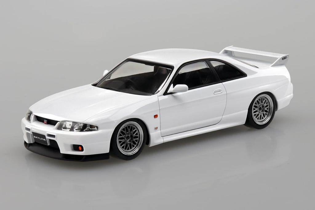 Aoshima Bunka Kyozai (AOSHIMA) Rakupla Snap Kit Nr.. 21CU-WE Nissan R33 Skyline GT-R Spezialfelgen (Weiß) Plastikmodellbausatz im Maßstab 1/32