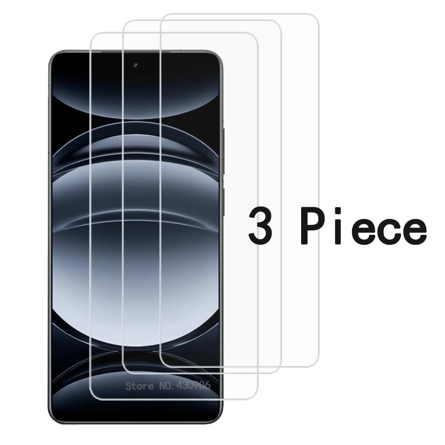 3 Piece For Realme GT6 Chinese Version Screen Protector Screen Coverage Transparent Tempered Glass Film edge 9H