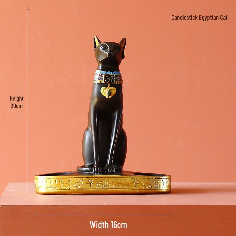 Nordic White Egyptian Cat Resin Ornament for Home or TV Cabinet Decor