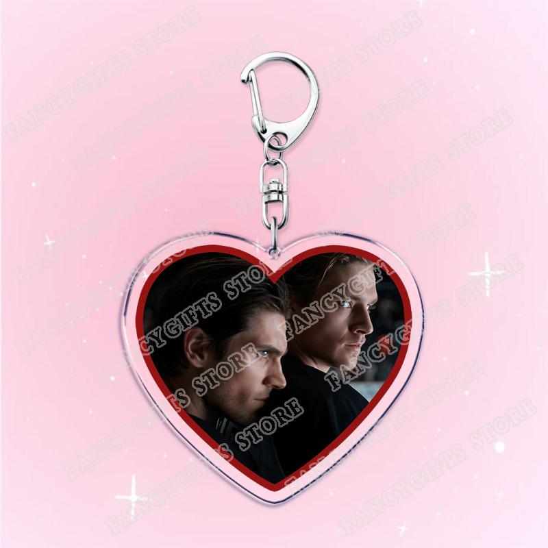 Heated Rivalry BL TV Show Heart Keychain for Accessories Shane Hollander Ilya Rozanov Love Keyring Jewelry Fans Friends Gifts