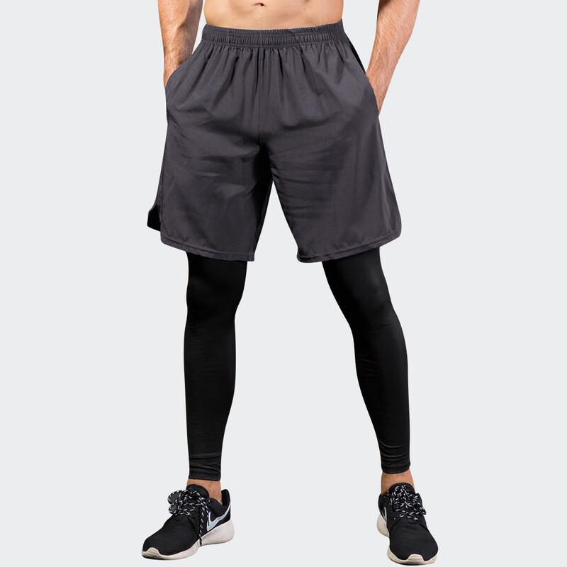 Men s 2-in-1 Compression Running Training Pants S