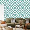 Wallpaper Casual Checkerboard Sea, White, Mint and Turquoise 50x1000