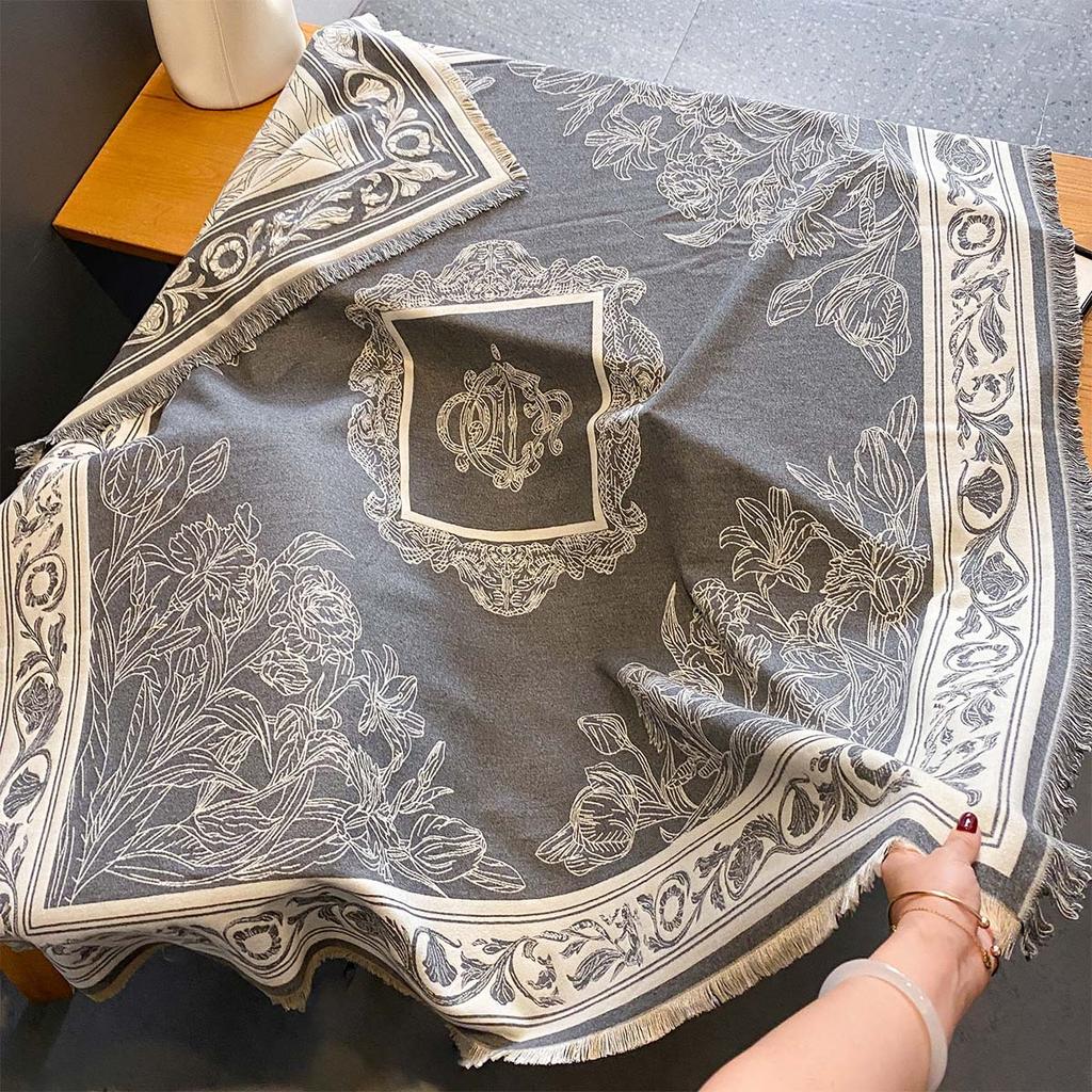 Women Winter Wrap Scarf Double-Sided Imitation Cashmere Fashion Shawl Wrap Vintage Thick Bufanda Blanket Large Square Scarf