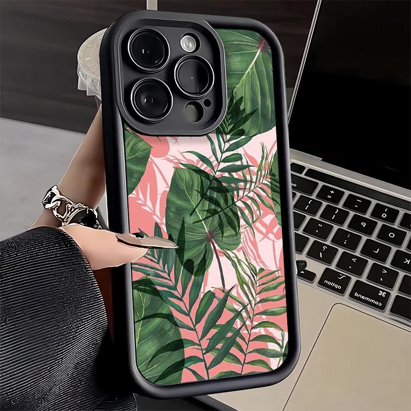 Phone Case for iPhone 17 Air 16E 15 16 Pro Max Summer Plants Green Leaf Cover 14 Plus 13 12 Mini Soft Shell Silicone Fundas