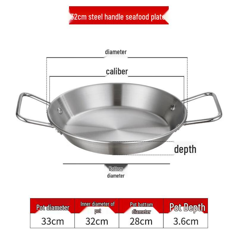 YunDuo Korean Style Stainless Steel Flat Bottom Seafood Pot with Handles