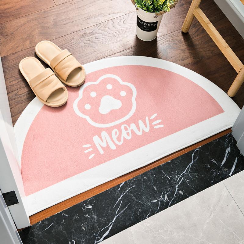 Cute Cartoon Floor Mats Home Door Non-slip Floor Mats Bedroom Kitchen Bathroom Semicircular Door Mats Floor Mat In The Room
