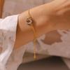 French Marka Hollow Heart Bracelet and Necklace Set for Women, 18K Gold-Plated Stainless Steel, Cross-Border Ins Style Jewelry.