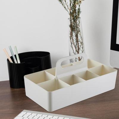 Víceúčelový rukojeťový sekční podnosový kontejner Segmentovaný přenosný box na make-up Kosmetika