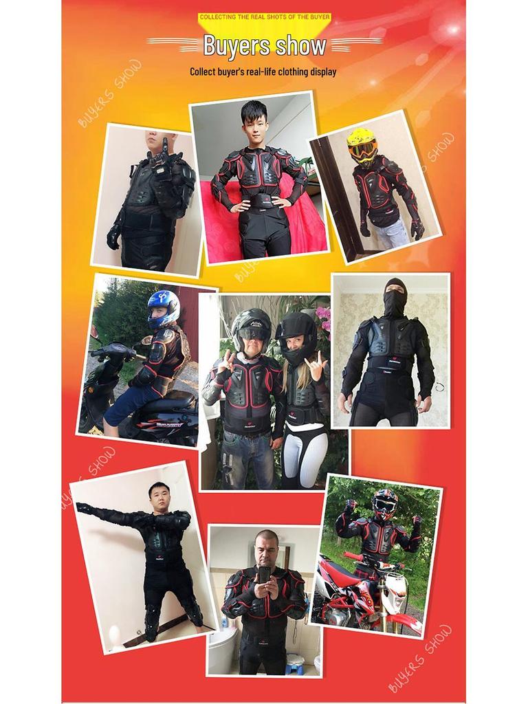 Motocyklový terénní ochranný pancíř: Chrániče holení, Chrániče loktů, Chránič hrudníku a krku