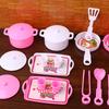 Mini Tableware Kitchenware Set Dollhouse Simulation Pot Tray Cup Set Doll Home Kitchen Decoration Pretend Play Toys Kid Gifts