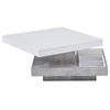 Couchtisch quadratische Drehbarer Moderner verstecktem Ablagefach, kreativer Sofatisch Kaffeetisch Mitteltisch Home Office, Weiß & Marmor